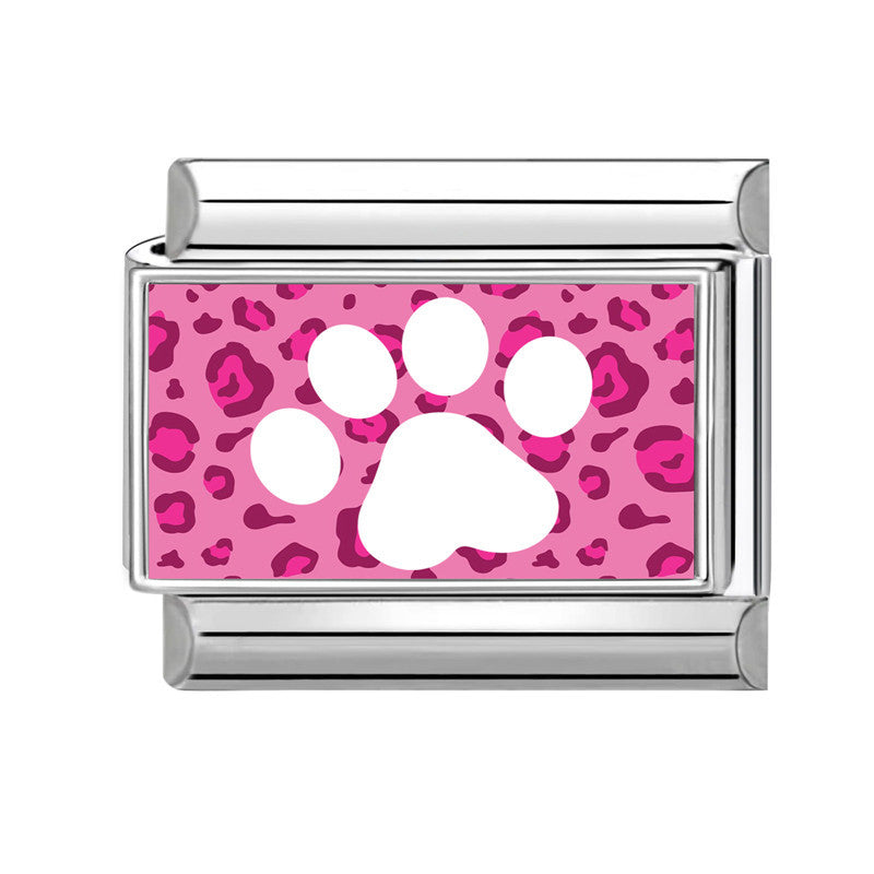 Wholesale Fashion Accessory Stainless Steel Cat Paw Leopard Print DIY Bracelet Module Charm For Jewelry Making And Boutique Resale