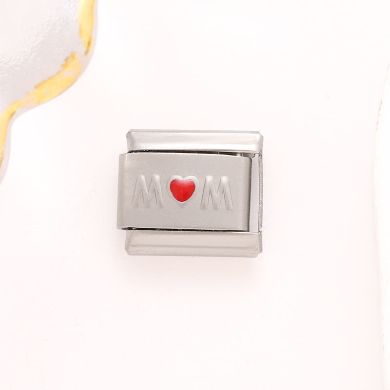 Wholesale 10pcs Italian Charm Bracelet 9mm DIY Splicing Removable Mother's Day Stainless Steel Composable Bracelet