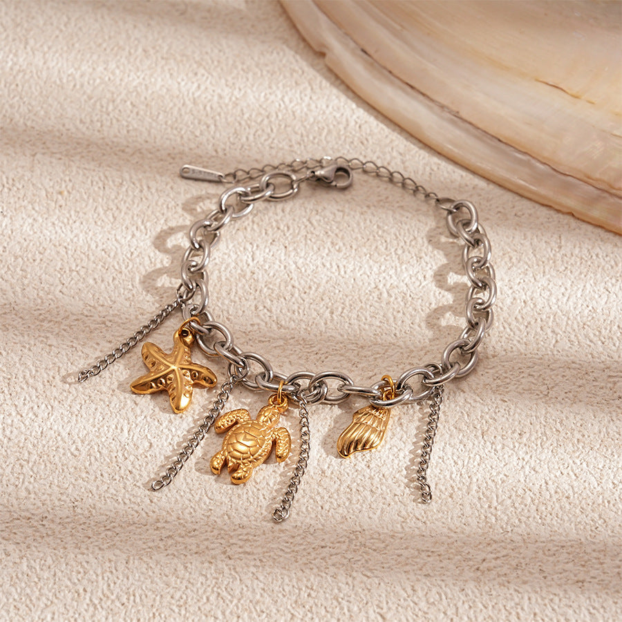 Wholesale  stainless steel flower turtle octopus crab bracelet