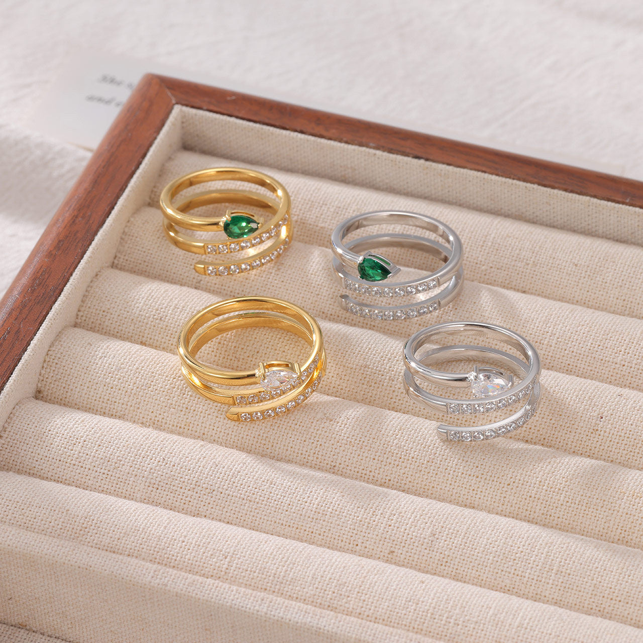 Wholesale Diamond-Set Coiled Snake Ring