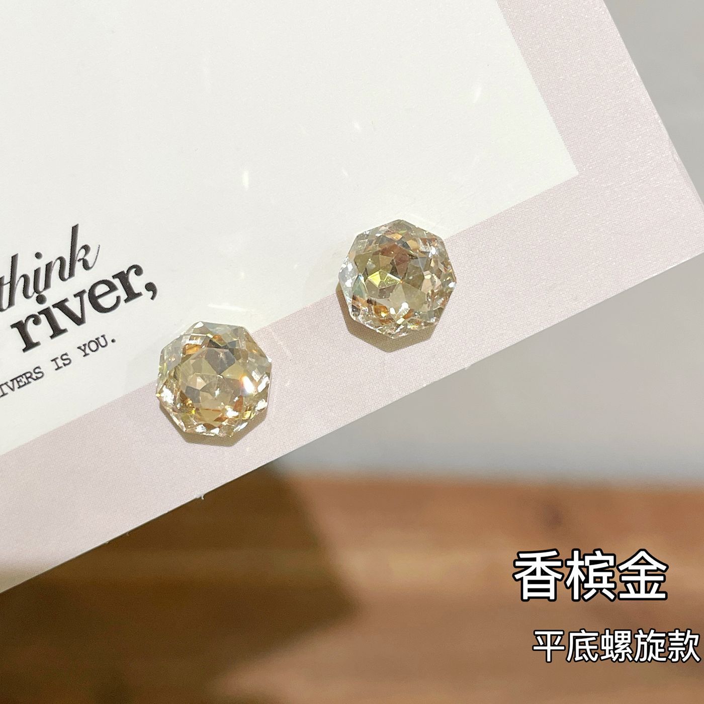 Wholesale Eight-Sided Rose  Earrings