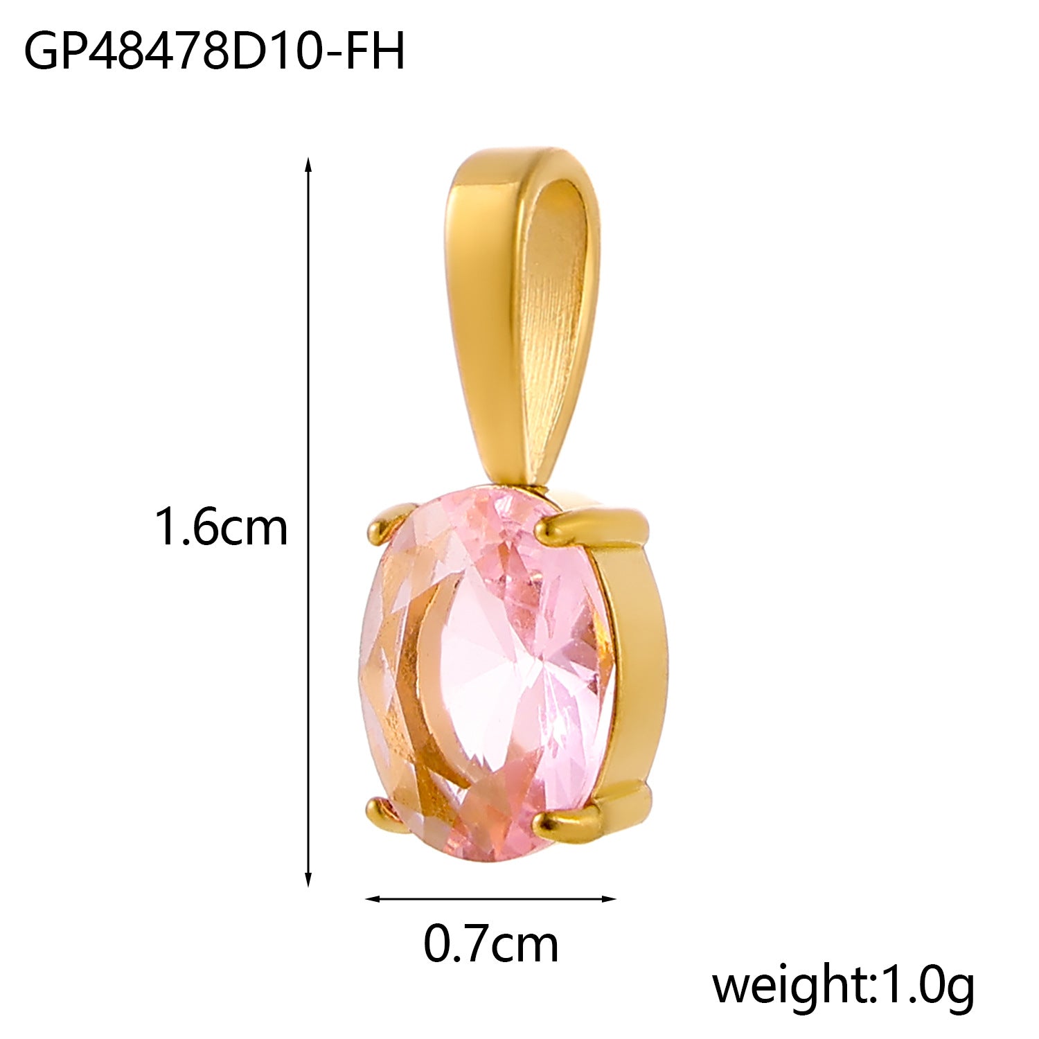 Wholesale Colorful zircon water droplets stainless steel December birthday stone pendant