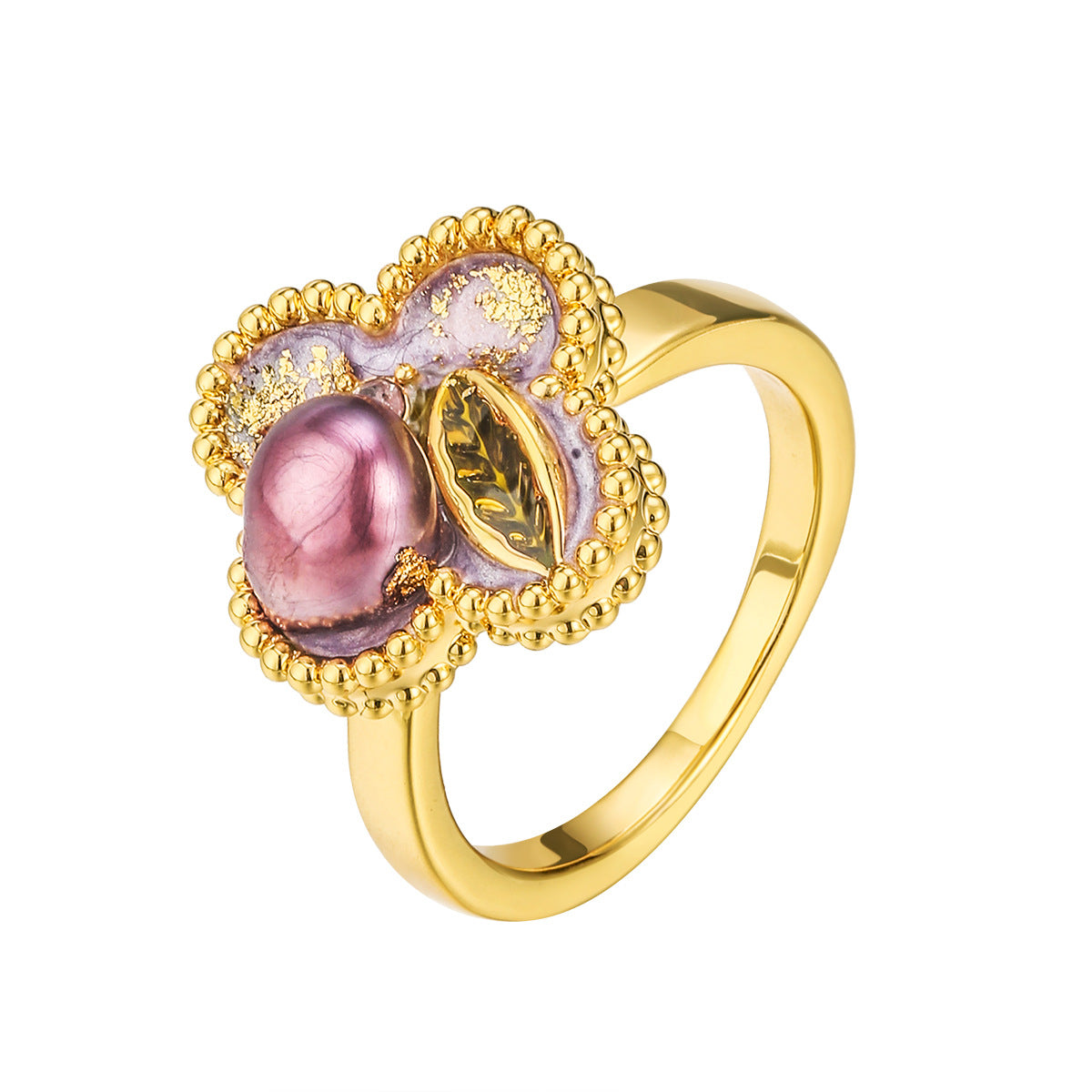 Wholesale Oil Painting Four-leaf Clover Ring