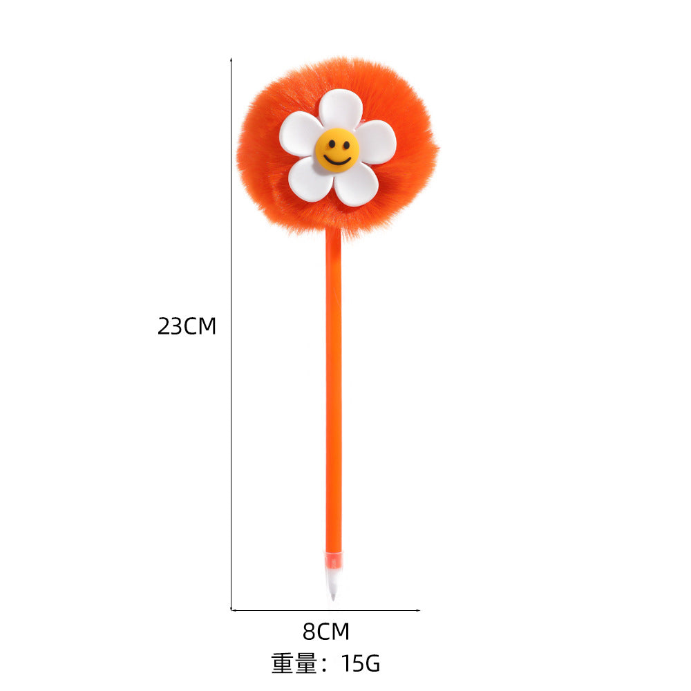 Wholesale Cute Sunflower Plush Gel Pen