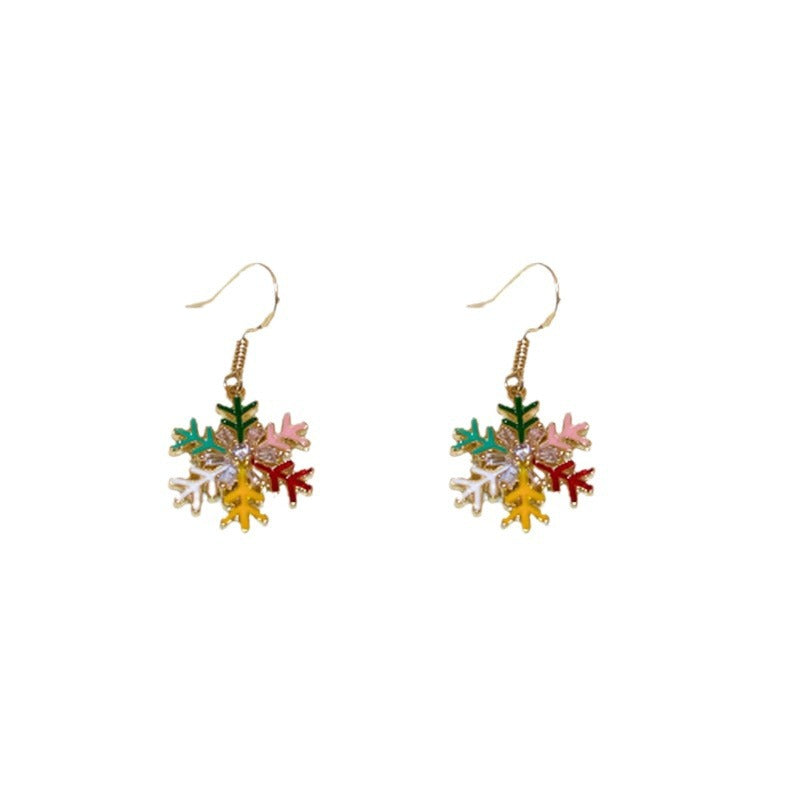 Wholesale Christmas Heart Rainbow Snowflake  Earrings
