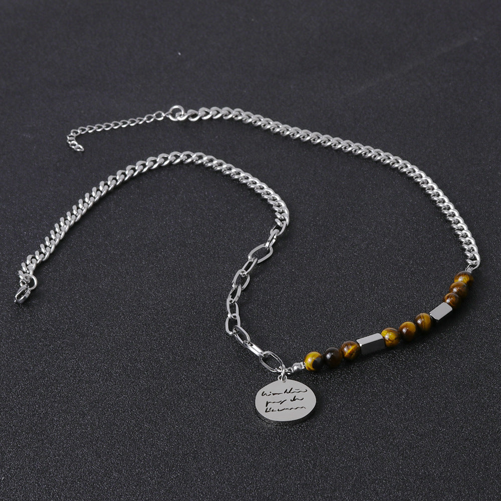 Wholesale  titanium steel necklace men' s Cuban chain