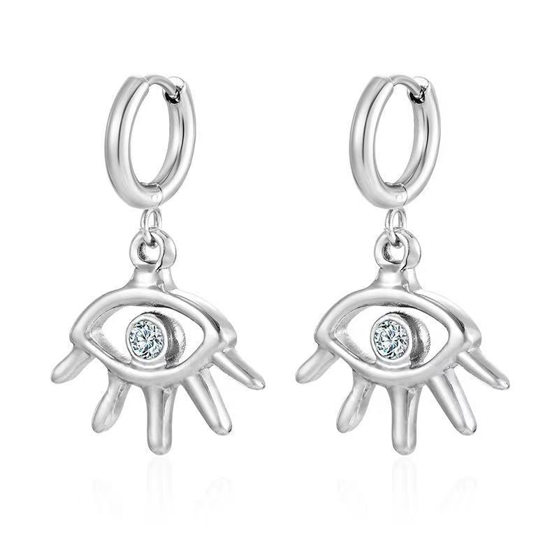Wholesale Stainless steel heart and flower earrings