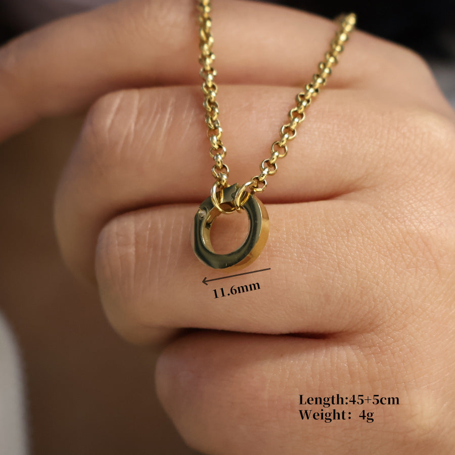Wholesale Stainless Steel Colorful 12 Birthstone Pendant Free Assembly DIY Accessories Necklace