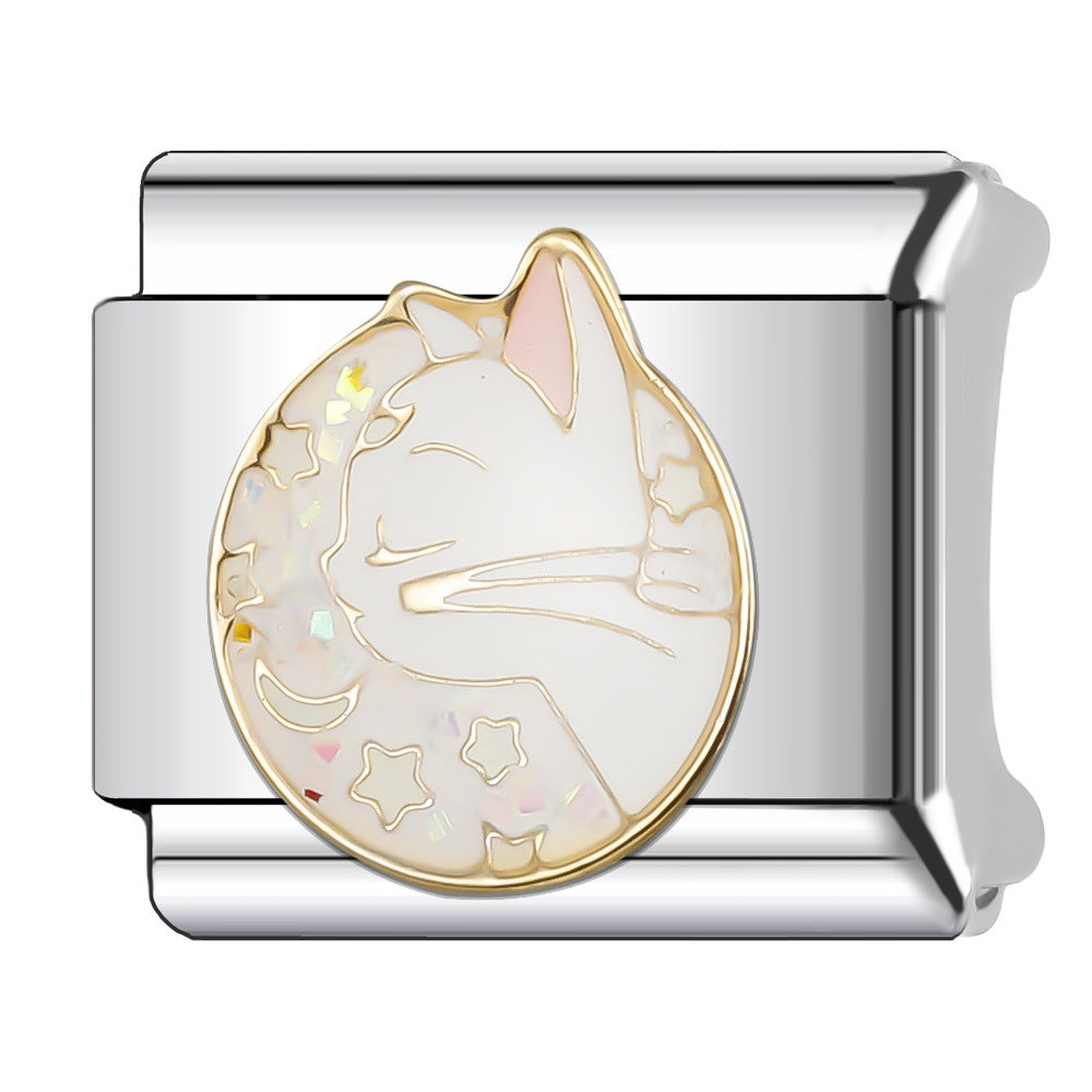 Wholesale Italian Charm Bracelet 9mm DIY Splicing Cute Cartoon Animal Stainless Steel Composable Bracelet