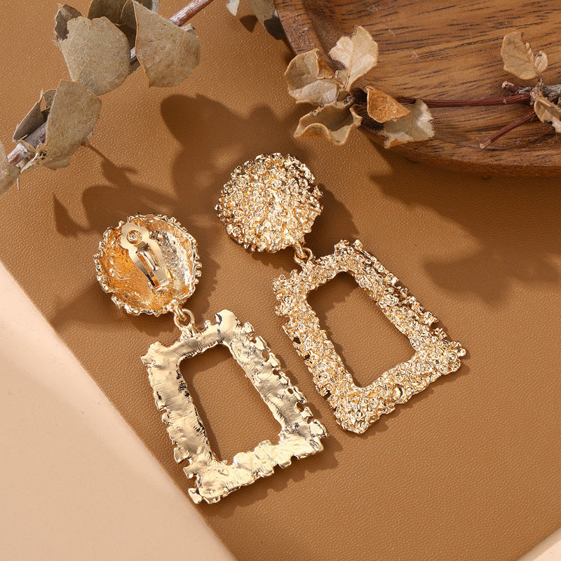 Wholesale Geometric Trapezoidal Long Earrings Frosted European Style Party Wear Jewelry Accessory