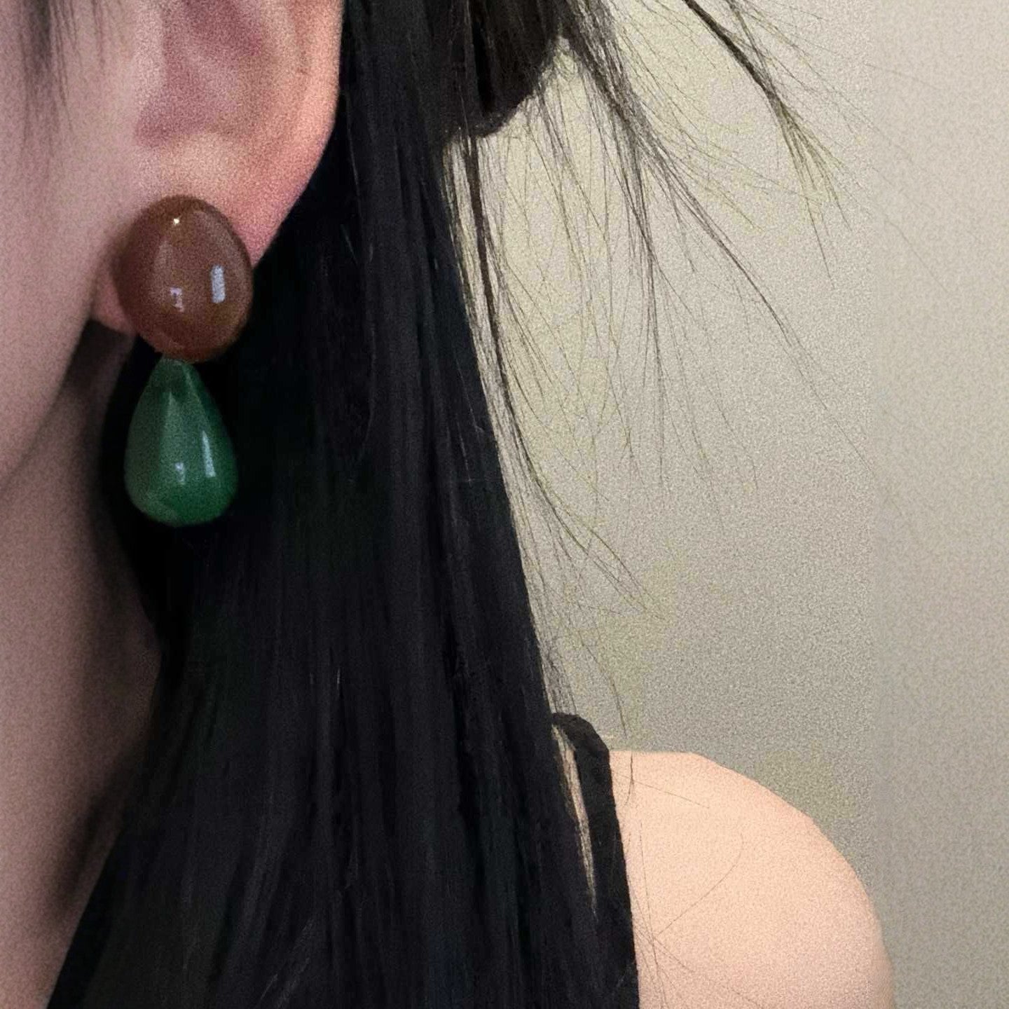 Wholesale Resin Electroplated Ear Studs French Light Luxury Geometric 2025 New Style Women' s Jewelry Accessory