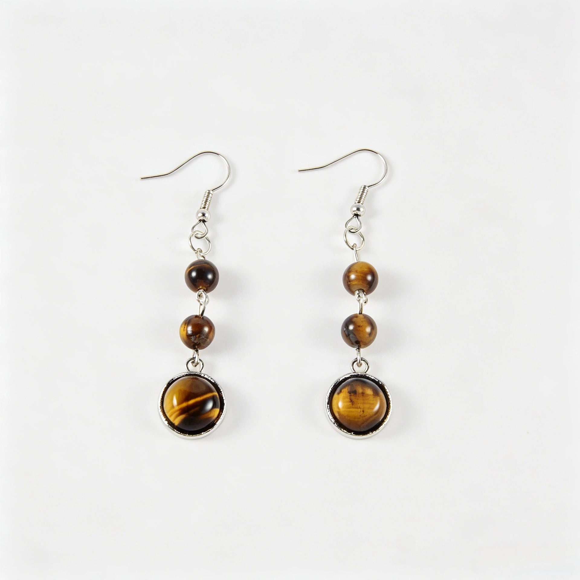 Wholesale Retro Tiger Eye Stone Tassel Earrings For Women Bohemian Beaded Design Trendy Everyday Jewelry Accessory For Parties And Gifts