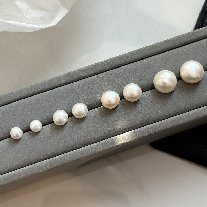 Wholesale Sterling silver needle bread pearl earrings