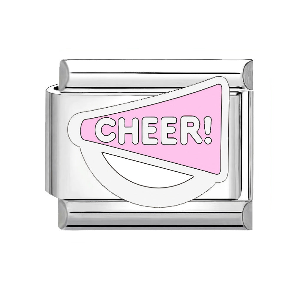 Wholesale Italian Charm Bracelet 9mm DIY Pink Element  Creative Stainless Steel Composable Bracelet