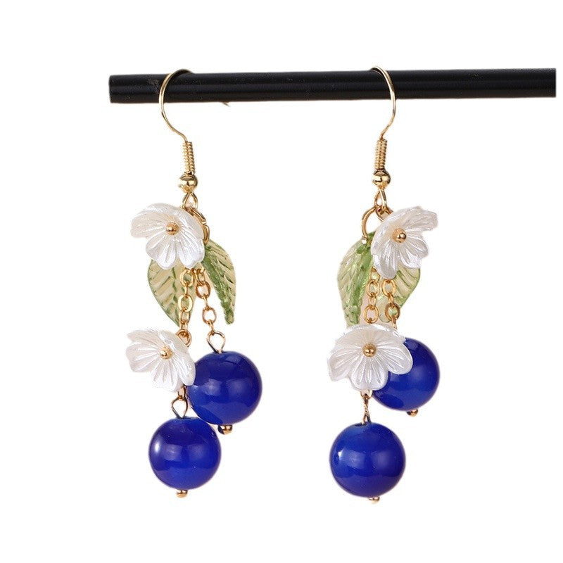 Wholesale new beaded green leaf lily orchid ear