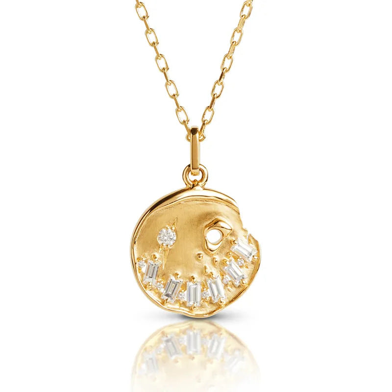 Wholesale  light luxury smile pumpkin inlaid zircon 12 birthstone necklace