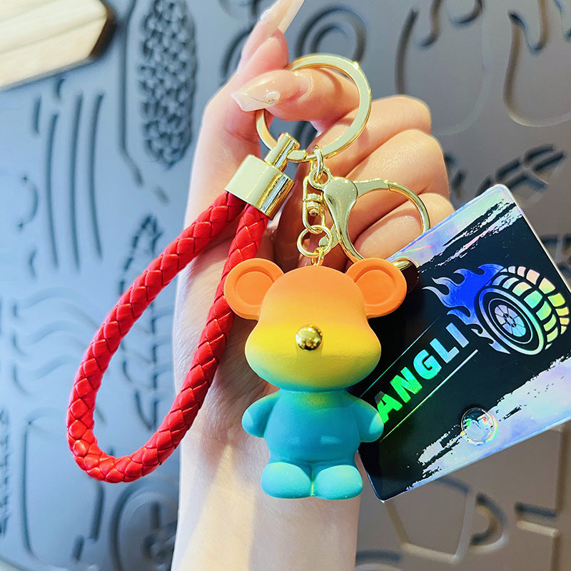 Wholesale Cartoon Gradient Color Bear PVC Soft Glue Keychain Creative Keychain ACCVIP-KC-HangLi008