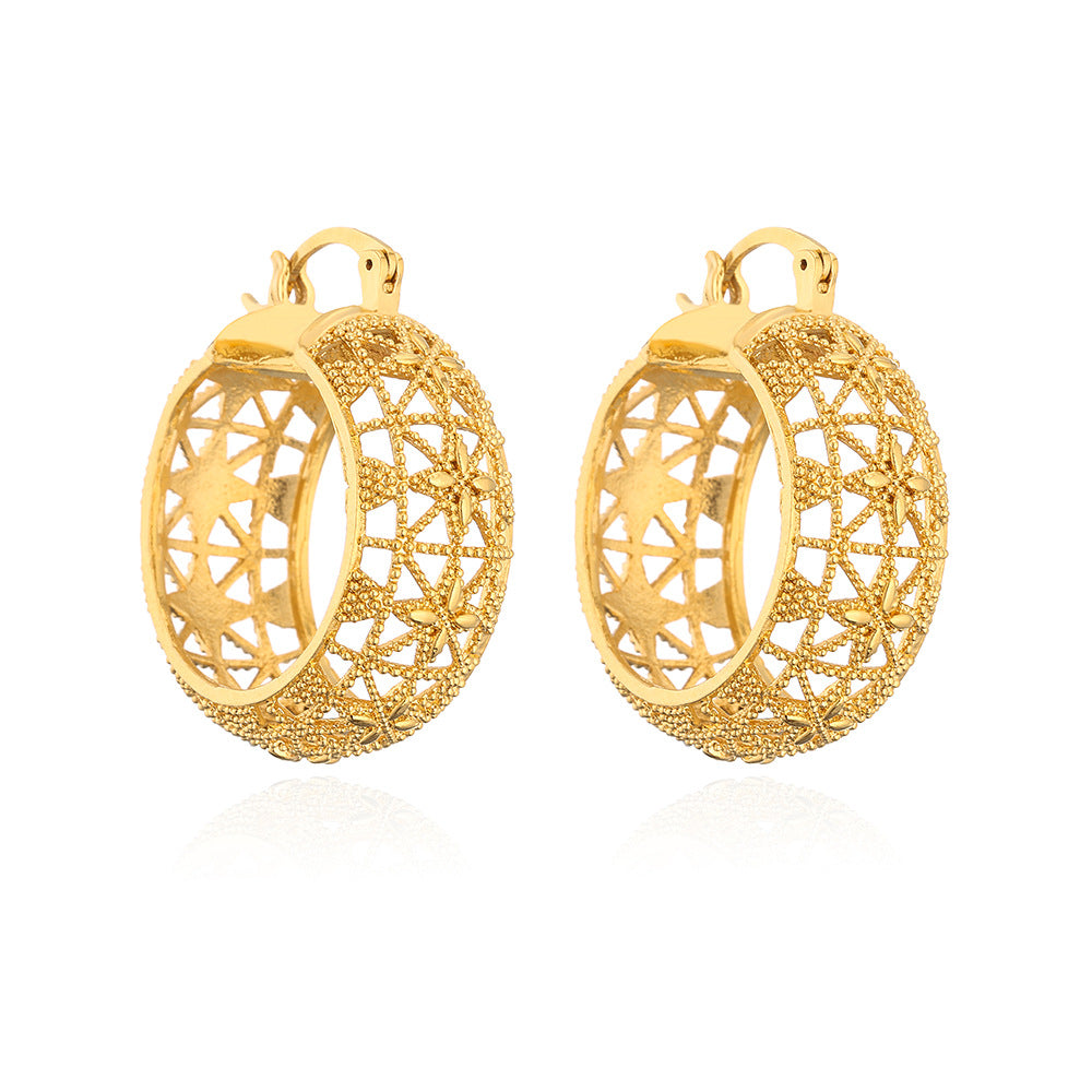 Wholesale copper plated real gold earrings