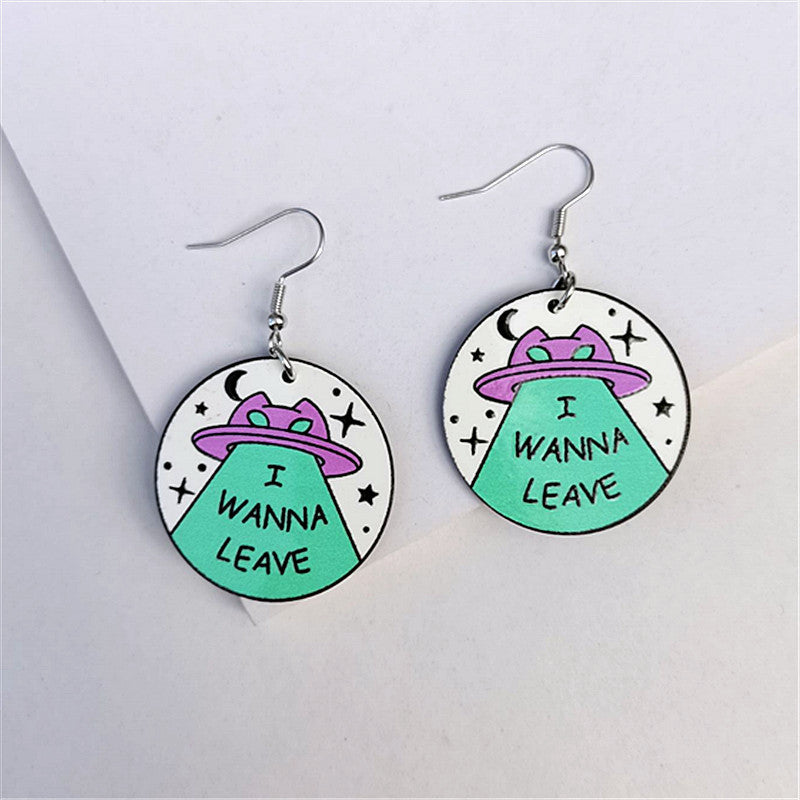 Wholesale Acrylic Cat Earrings Colorful Fashion Jewelry Accessory