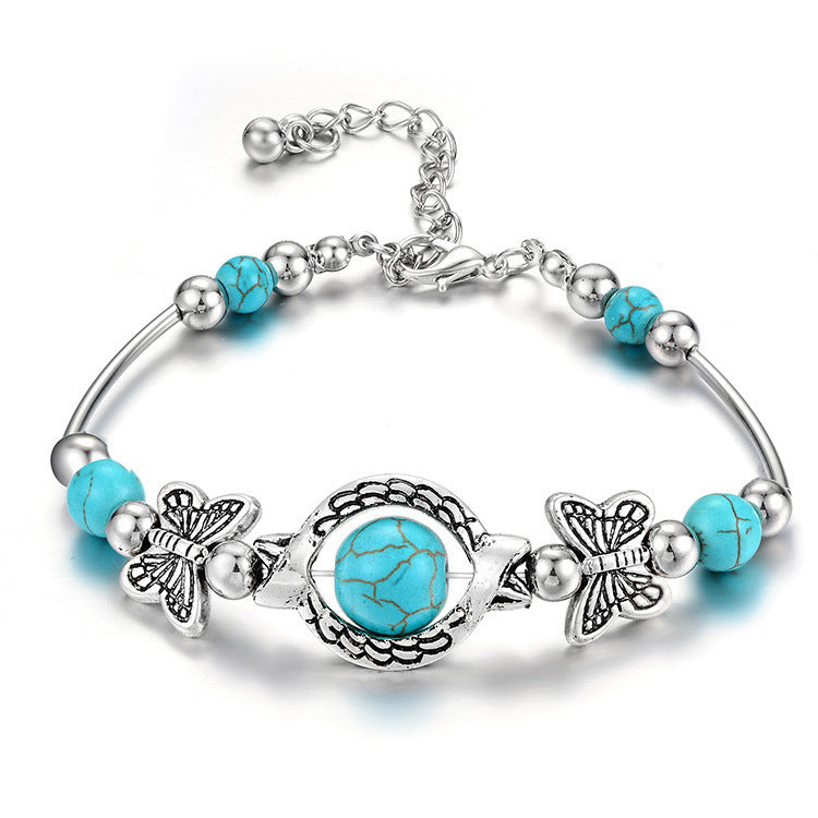 Wholesale Bohemian Turquoise Bead Bracelet Cross Starfish Turtle Design Fashion Accessory Gift for Resale