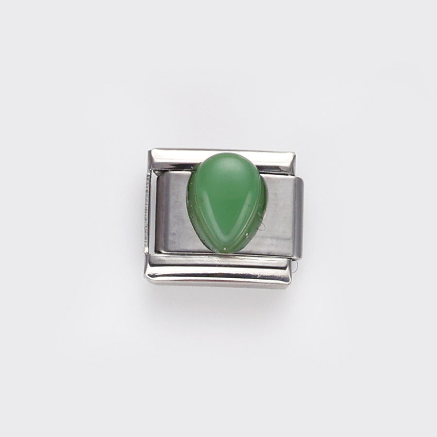 Wholesale 10pcs Italian Charm Bracelet 9mm DIY Splicing Flower Heart Fruit Stainless Steel Composable Bracelet