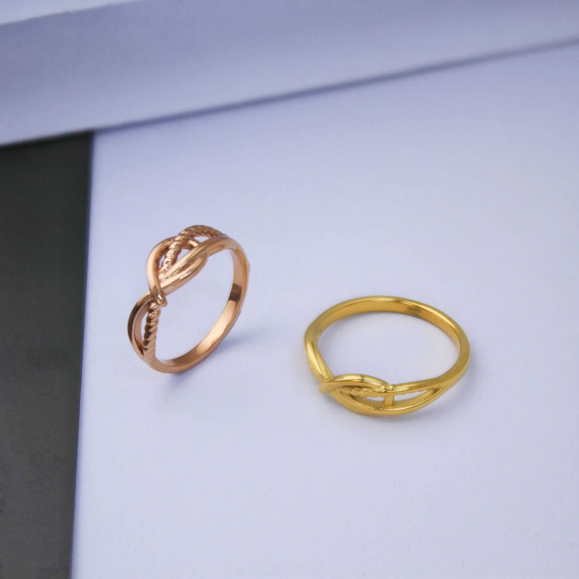 Wholesale Stainless Steel Ring with Geometric Knot Design