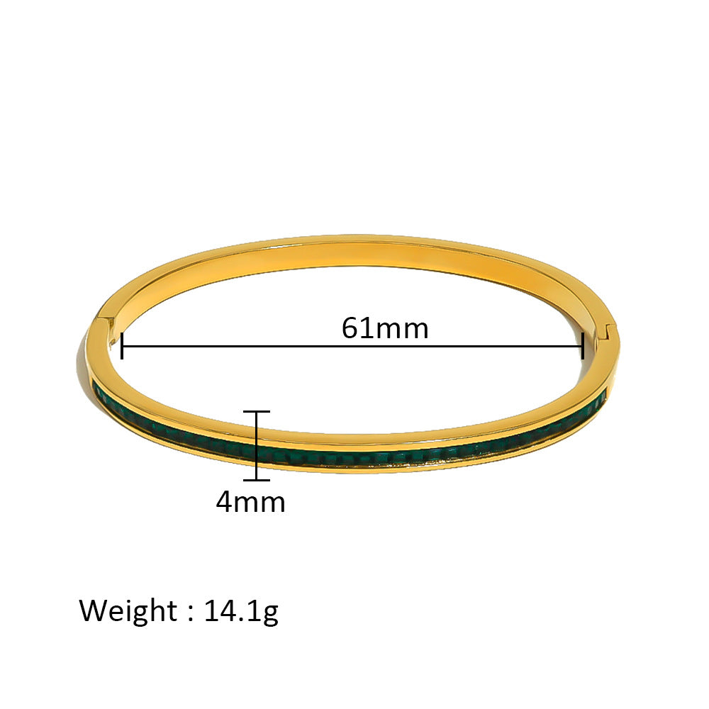 Wholesale Stainless Steel 18K Gold Plated Geometric Star Flower Zircon Bracelet