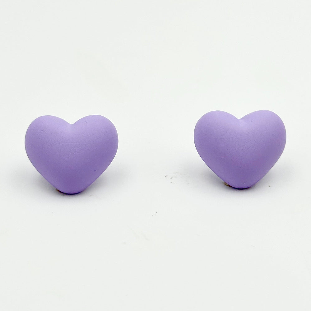 Wholesale  Simple Color Heart Acrylic Earrings