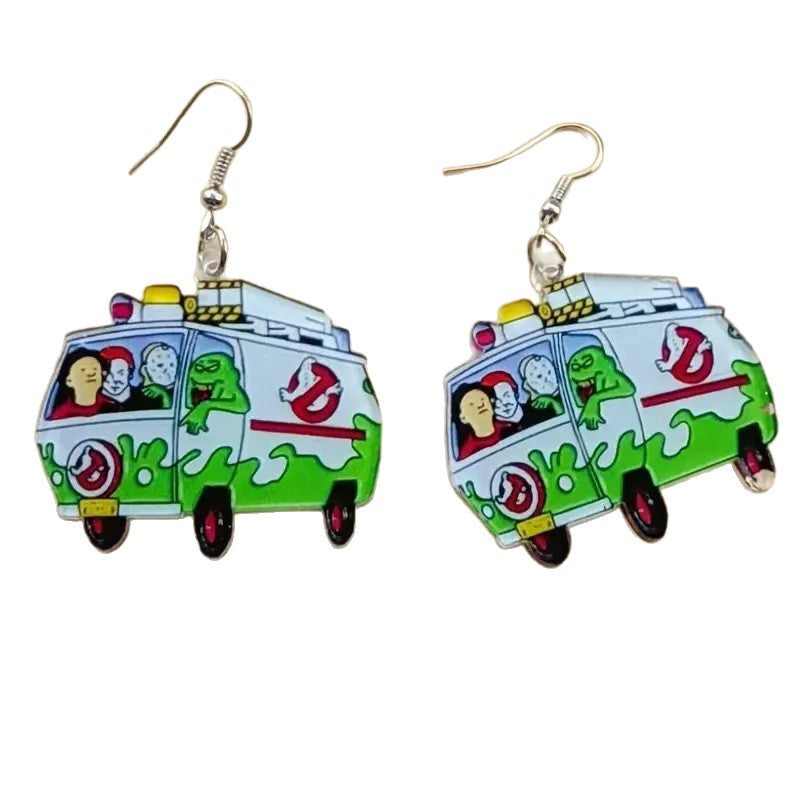 Großhandel Busohrringe Cartoon Muster kreative Acrylohrringe