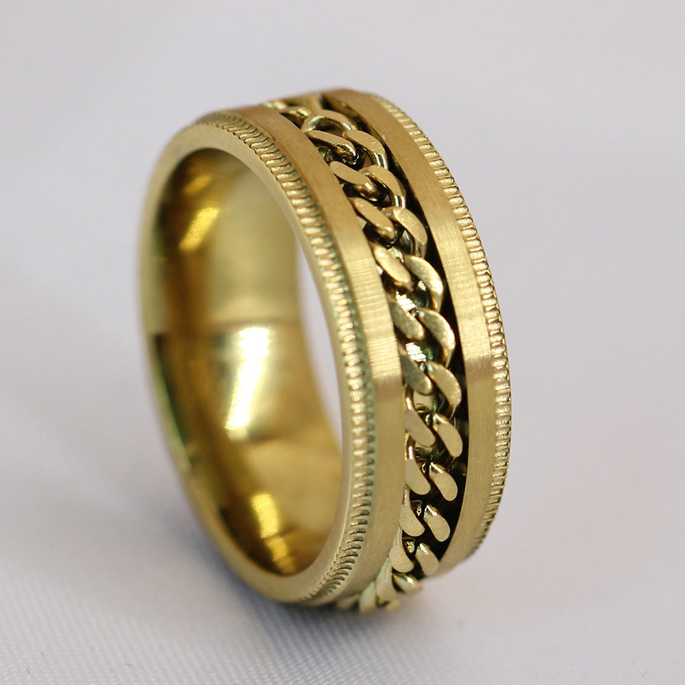 Wholesale  titanium steel 8MM chain couple ring