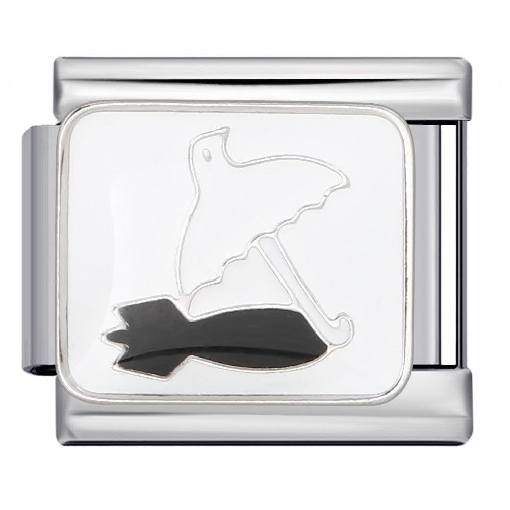 Wholesale Italian Charm Bracelet 9mm DIY Splicing Removable Peace Series Stainless Steel Composable Bracelet