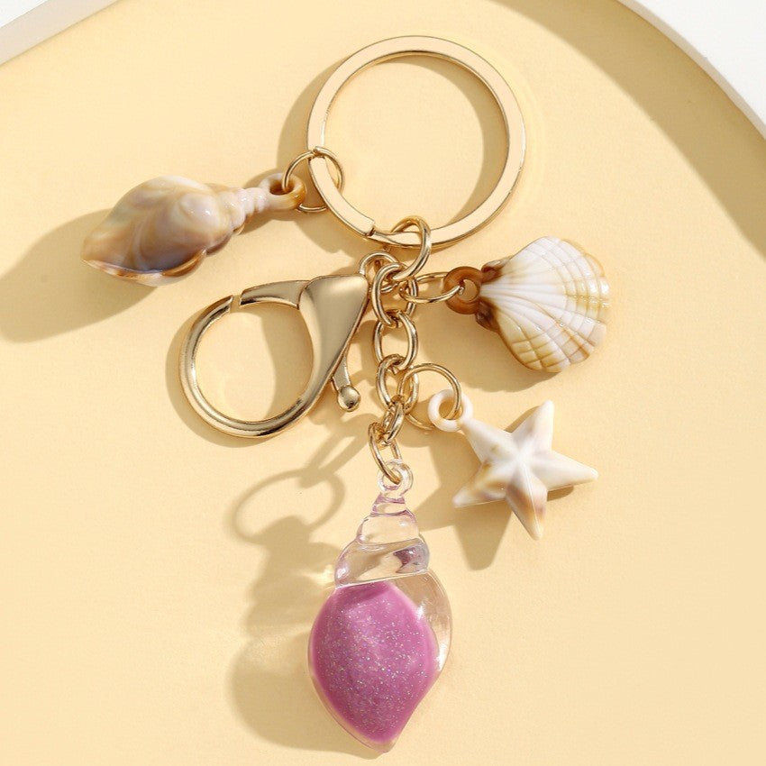 Wholesale Acrylic Glow-in-the-Dark Seashell Keychain Decorative Car Bag Charm Gift
