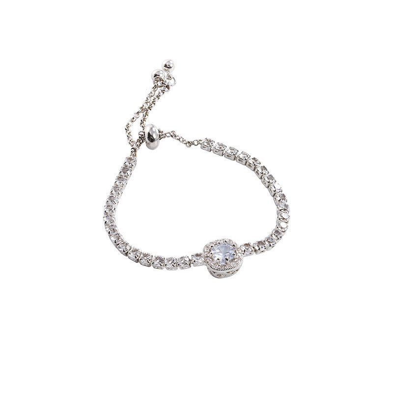 Wholesale Silver Zircon Pearl Alloy Bracelet ACC-BT-Sengw003