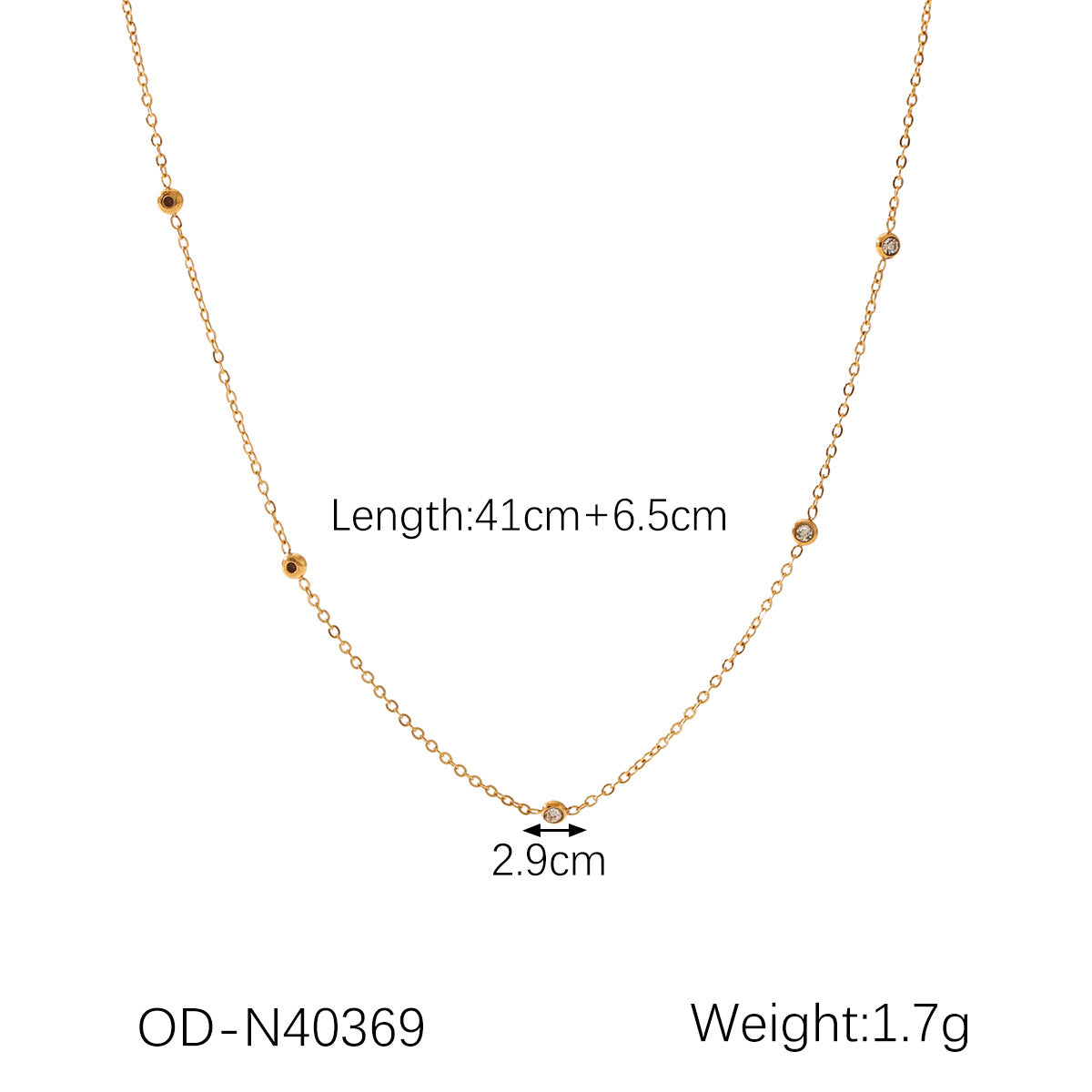 Wholesale  stainless steel necklace 18K gold inlaid zircon necklace