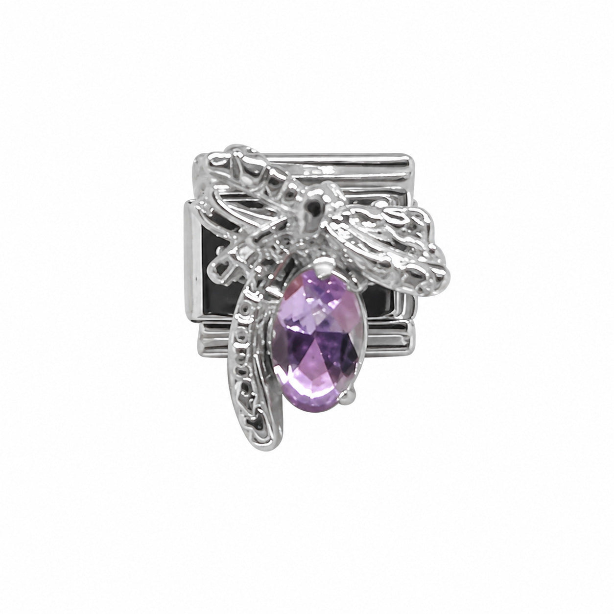 Wholesale Chic Stainless Steel Fashion Bracelet with Purple Crystal Butterfly Star Moon Design Boutique Resale