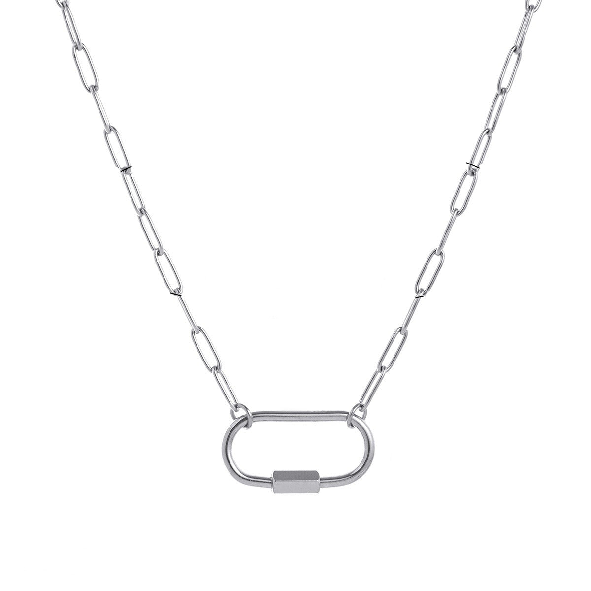 Wholesale Stainless steel basic movable chain pendant necklace vacuum plated in the furnace versatile women' s necklace