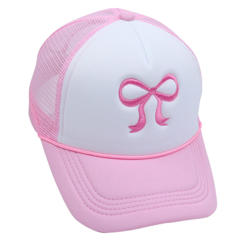 Wholesale Bow Embroidery Mesh Hat Baseball Cap ACC-HT-HaiPu018
