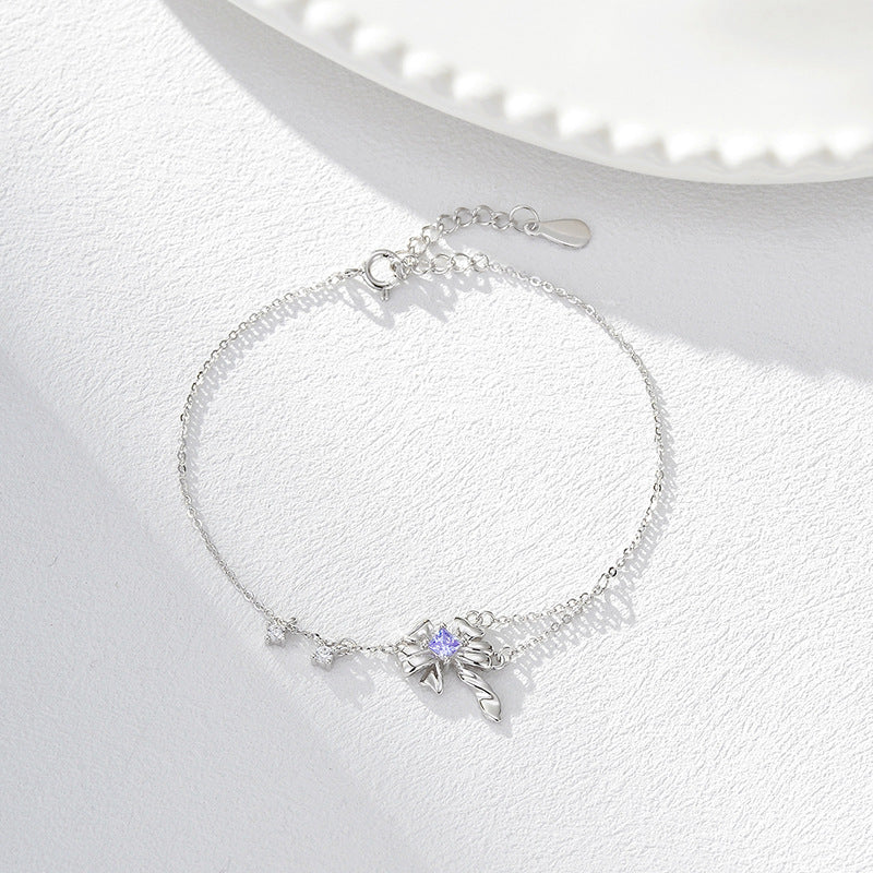 Wholesale Bow Zirconia Bracelet S925 Sterling Silver Earrings