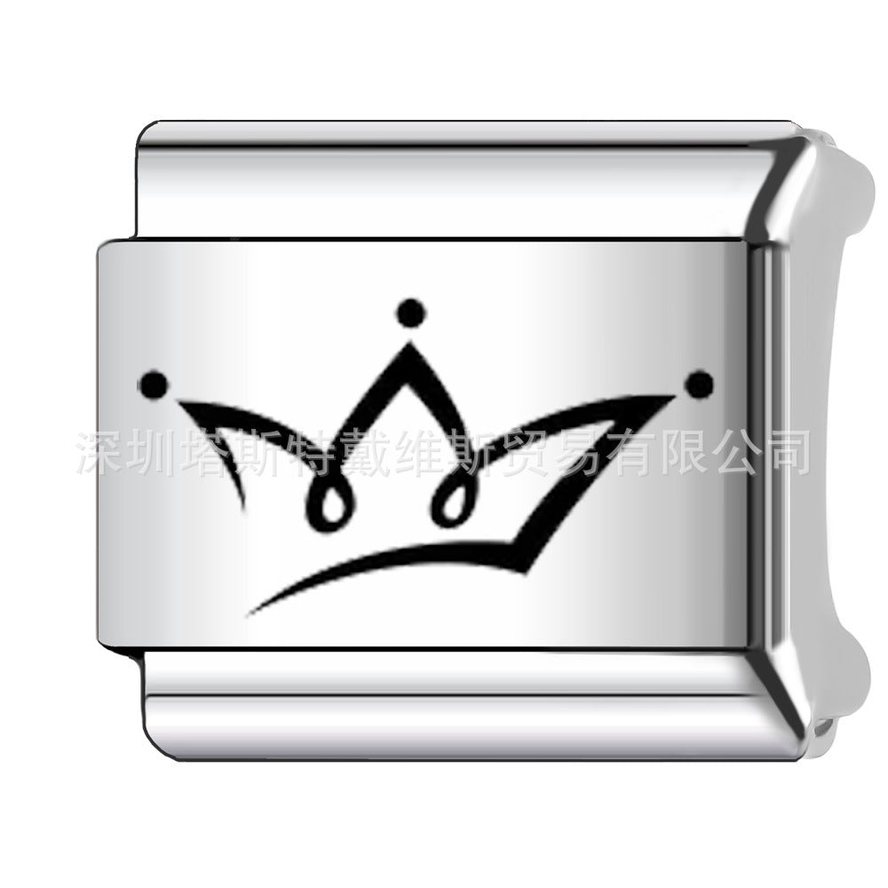 Wholesale 9mm Italian Charm Starter Bracelets DIY square Single Section Creative Stainless Steel Composable Bracelet