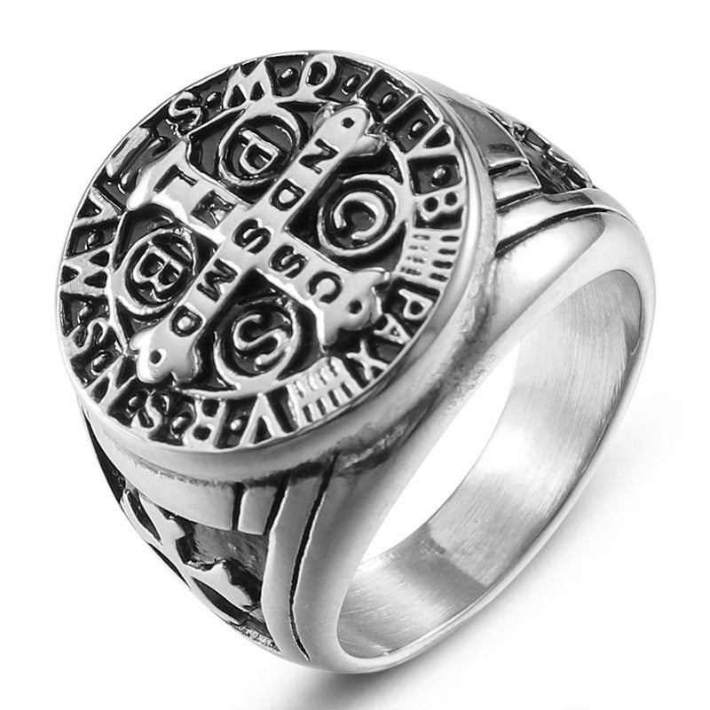 Wholesale Titanium Steel Ring Cross Stainless Steel Men's Ring ACC-RS-Hait001