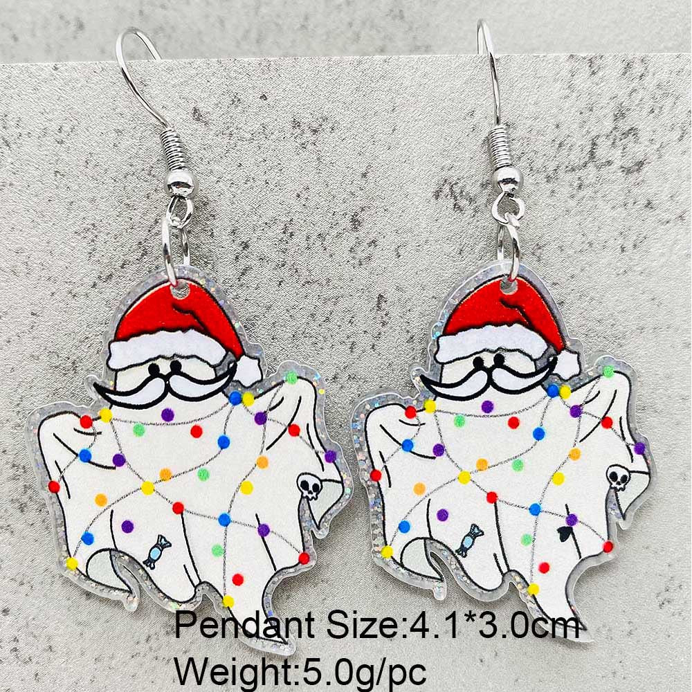 Wholesale Horror Christmas Black Christmas Tree Acrylic Earrings ACC-ES-ChenY101