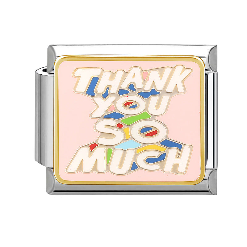 Wholesale 9mm Italian Charm Starter Bracelets DIY square Single Section Creative Stainless Steel Composable Bracelet