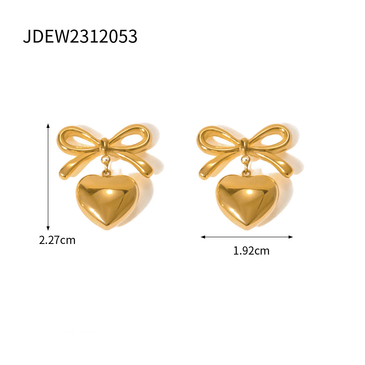 Wholesale stainless steel contrast heart earrings