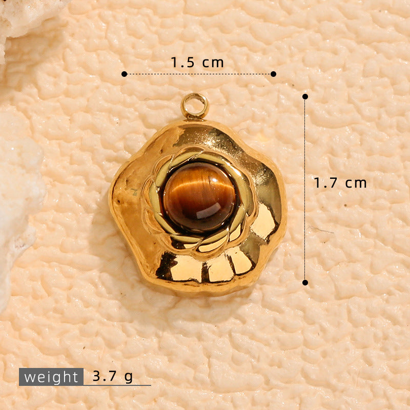 Wholesale Irregular 3D tiger' s eye pendant