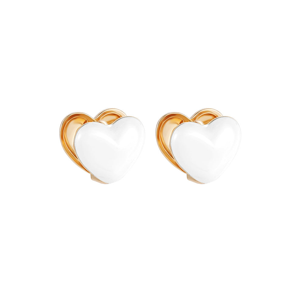 Wholesale  drop oil enamel candy-colored earrings double-sided color love ear buckle