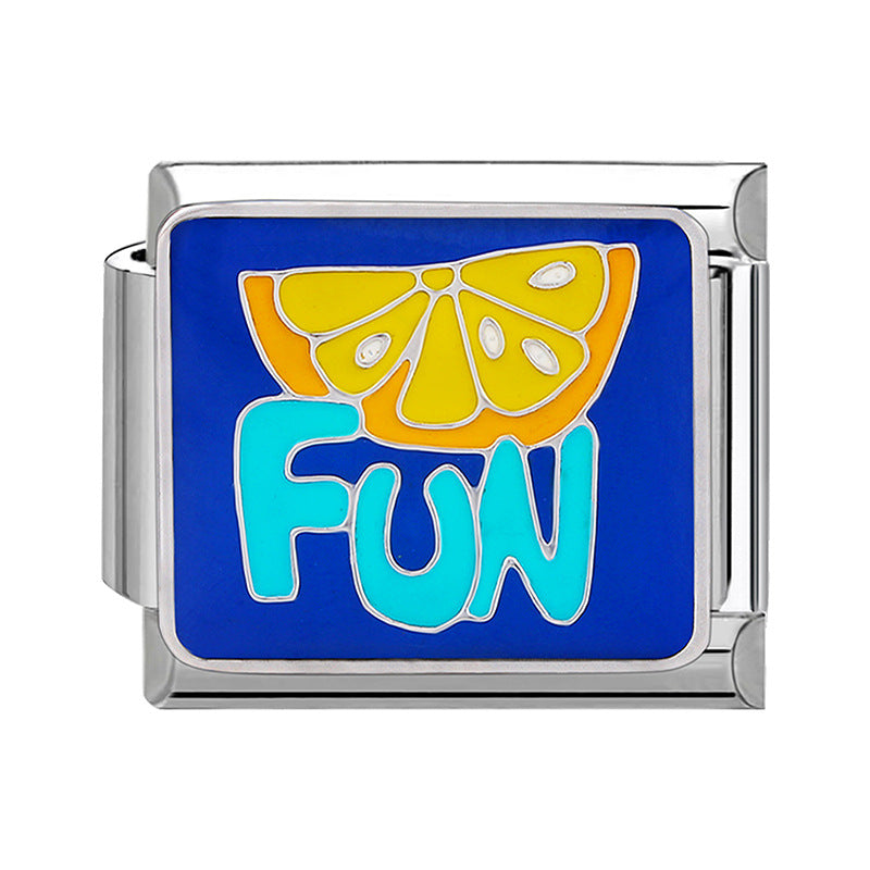 Wholesale Italian Charm Bracelet 9mm DIY Splicing Pet Blue Titanium Steel Composable Bracelet