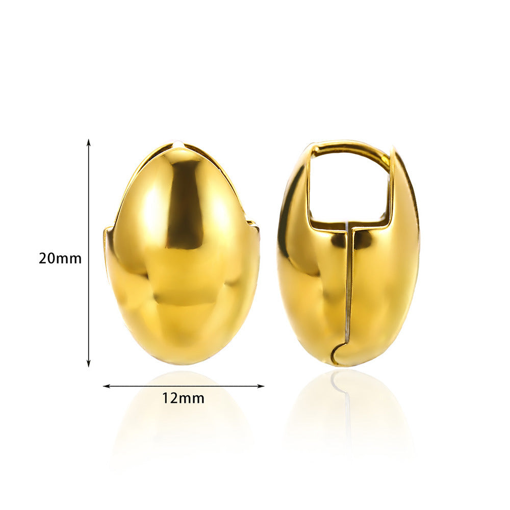 Wholesale non-fading 18K gold titanium steel heart-shaped earrings