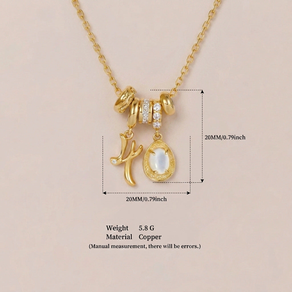 Wholesale Chic Multi Pendant Collarbone Necklace Copper Zircon Jewelry Accessory Boutique Resale Gift
