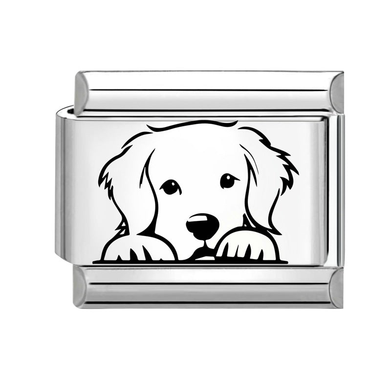 Wholesale 9mm Italian Charm Starter Bracelets DIY Cute Pet Series Stainless Steel Composable Bracelet