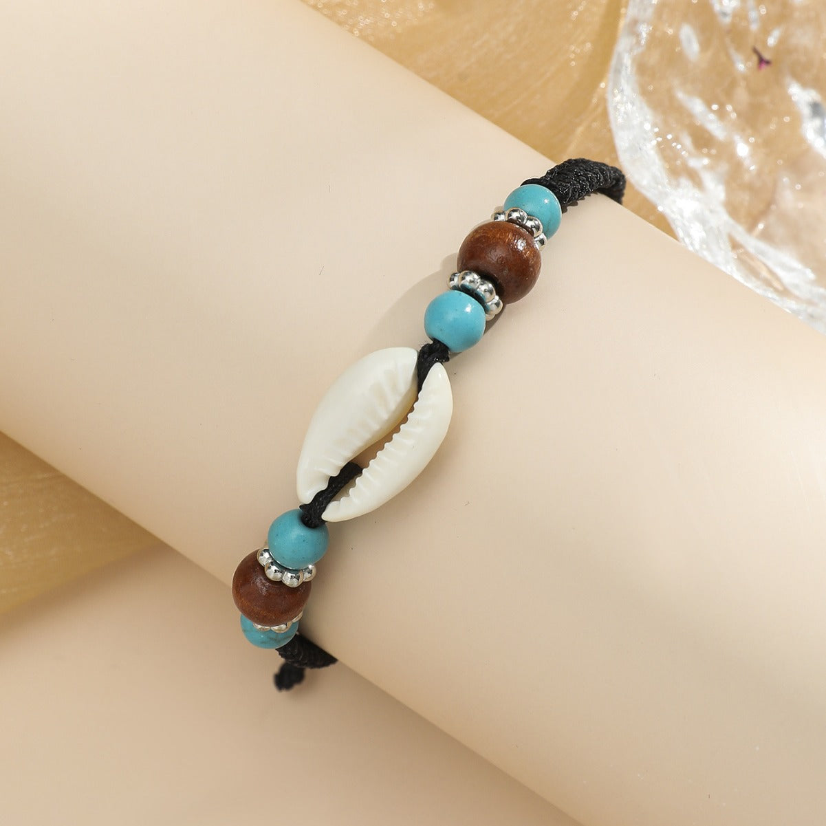 Wholesale Shell Turquoise Wood Beads Beaded Bracelet Handwoven Hand Made ACC-BT-Ditong005
